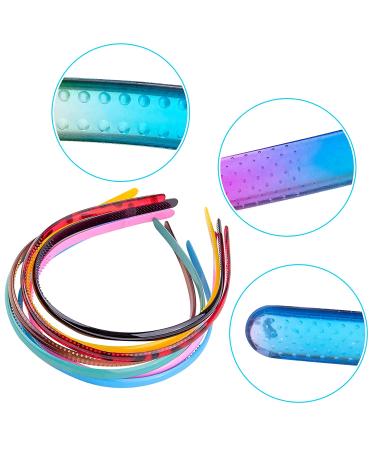Duufin 30-Piece Colorful Plastic Headbands for Girls and Women - Thin Plain Headbands with Teeth - 0.8cm Width - Multicolored - Buy Online on GoSupps.com