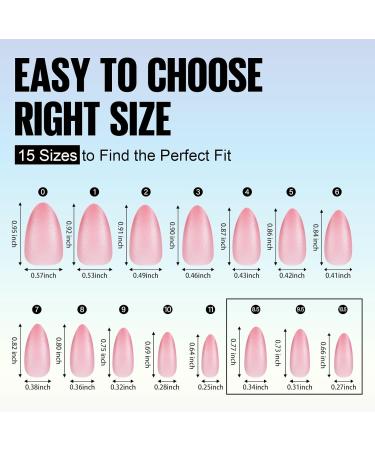 TOMICCA Soft Gel Almond Nail Tips - 180Pcs, Matte Finish, 3-in-1 Base Coat, Pre-Colored Press On Nails - Light Pink Almond - Buy Online on GoSupps.com