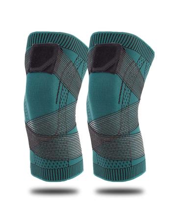 Swellsock Knee Flexwrap - Knee Compression Sleeve - Best Knee Brace Swell Sock Knee Flexwrap Adjustable 3d High Elastic Knee Compression Sleeve Lightweight and Breathable M Green