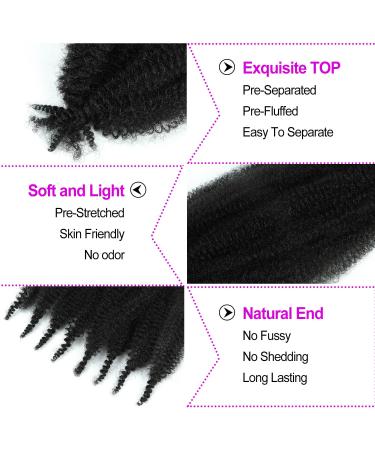 16 Inch Afro Twist Hair 3-Pack - Pre-Fluffed Springy Afor Twist Hair in 1B Color - Buy Online on GoSupps.com
