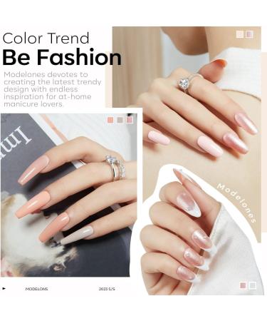 Modelones Gel Nail Polish Set 6 Colors Nude Neutral Gel Polish Skin Tone Cashmere Pink Glitter Nail Polish Bubble Bath Collection Starter Kit Soak Off UV Gel Nail LED Manicure DIY Salon Gifts Neutral Pink - Buy Online on GoSupps.com