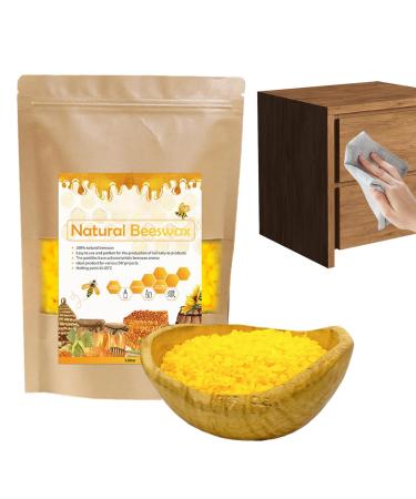 Shakven Yellow Beeswax Pellets - Yellow Polish Wax Natural Furniture Wax Pellets Furniture Polish and Cleaner Beeswax for Woodwork Sofa Tables Chairs Cabinets
