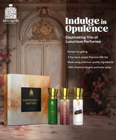 Adilqadri Captivating Trio Luxury Perfume Gift Set (3 x 20ml) | With Shanaya White Oud Safwan Perfume Unisex Strong Woody Fruity Amber Long Lasting EDP Fragrance Set - Buy Online on GoSupps.com
