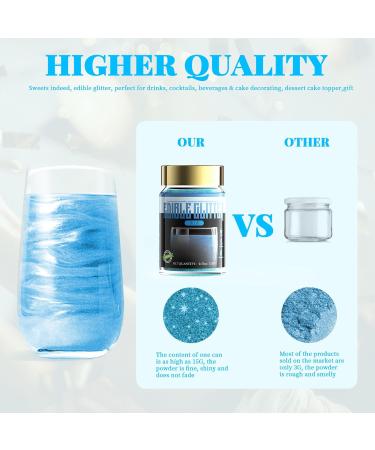 Buy Annexual Blue Glitter Powder for Drinks - FDA-Certified Vegan Edible Glitter for Cocktails & Cakes - 15g Drinkable & Tasteless - Buy Online on GoSupps.com