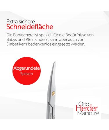 Otto Herder Stainless Steel Baby Nail Scissors - 9cm Round Tips for Safe Nail Care - Buy Online on GoSupps.com