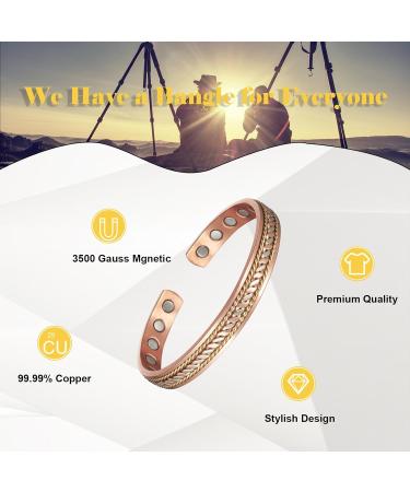 Shop Stylish Copper Magnetic Bracelet - 99% Pure Copper Adjustable Gold Braid Fashion Jewelry Gift - Buy Online on GoSupps.com