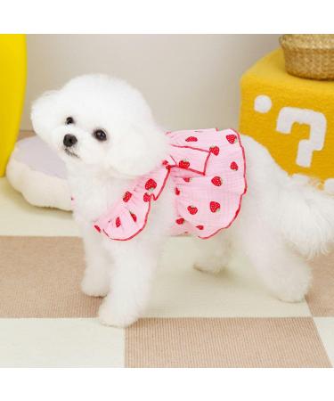 Shenrongtong Small Dog Dress - Cute Cotton Puppy Clothing & Catwear Party Dress for Girls - Sweet Pink Litter Clothes - Buy Online on GoSupps.com