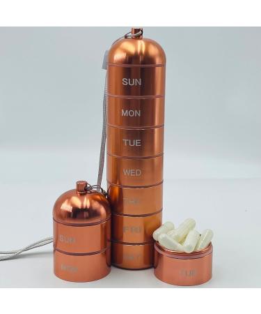 Metal Travel Pill Organizer - Compact 1 PCS Model 1 in Gray & Orange | Ideal for Travel & Medication Management - Buy Online on GoSupps.com