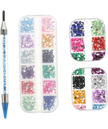 POPETPOP 3 Sets rhinestones for nails blue rhinestones round nail rhinestones nail rhinestone kit nail gems for acrylic nails rhinestone picker dotting pen colored rhinestones flat jewelry 16x1cmx3pcs Bluex3pcs - Buy Online on GoSupps.com