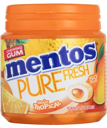 Mentos - Chewing Gum Mentos Pure Fresh Tropical - Sugar-free Chewing Gum - Ultra Gourmet Tropical Mango Orange Pineapple Fragrance - Lasts Long Time - 8 Boxes of 50 Dragees - Buy Online on GoSupps.com