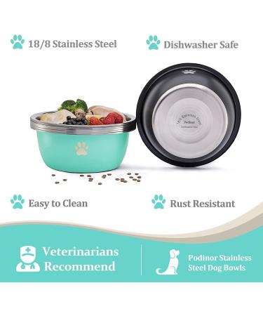 Podinor Stainless Steel Dog Water Bowls for Large Dogs - 1.3 Gallon Capacity (2 Pack) - Black - Buy Online on GoSupps.com