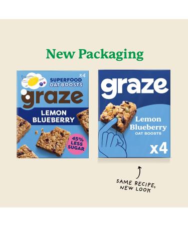 Graze Lemon Blueberry Superfood Oat Square Bites with Baobab 120g - 4 Count Pack - Buy Online on GoSupps.com