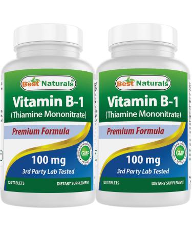 Best Naturals Vitamin B1 as Thiamine Mononitrate 100 mg 120 Tablets (120 Count (Pack of 2)) - Buy Online on GoSupps.com