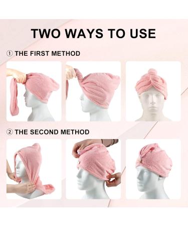Yivalue Super Absorbent Hair Towel Cap Set - Quick Dry for All Hair Types - 2 Pack Hair Drying Caps for Women, Men, Kids - Buy Online on GoSupps.com