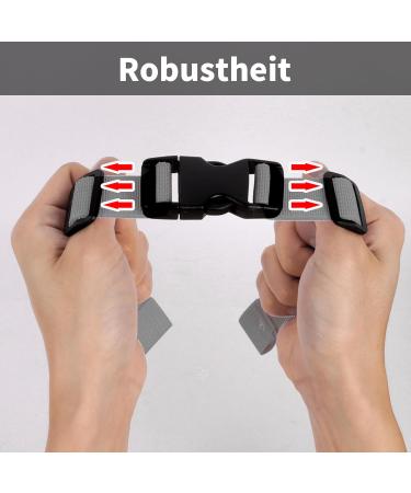 Moorle Adjustable Chest Strap Backpack - Durable Non-Slip Belt for School Bags & Hiking | 2-Pack Nylon Straps with Quick Lock - Gray - Buy Online on GoSupps.com