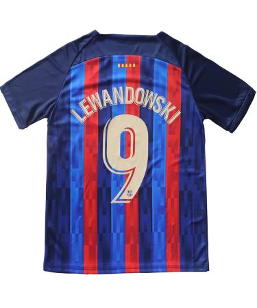 WINKIZIL 2022/2023 Barcelona Home #9 Robert Lewandowski Soccer Football Adult Mens Jersey Shirt Shorts Adult Sizes Home Small
