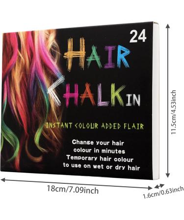 Hair Chalk 24 Colors Temporary Hair Dye Safe Hair Chalk for Kids Washable Temporary Hair Colour Pen Colorful Gifts Kids & Adults Halloween Carnival Cosplay Party - Buy Online on GoSupps.com