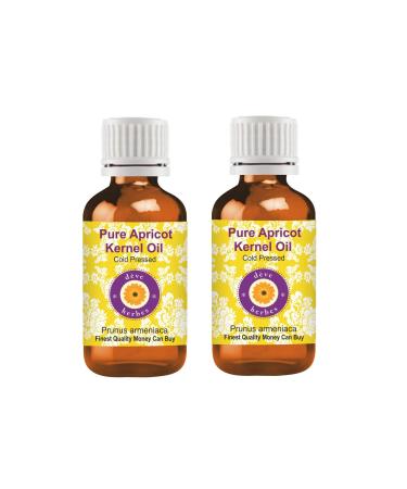 DEve Herbes pure apricot core oil (Prunus Armeniaca) natural therapeutic quality cold pressed (pack of two) 100ml x 2 (6.76 oz)
