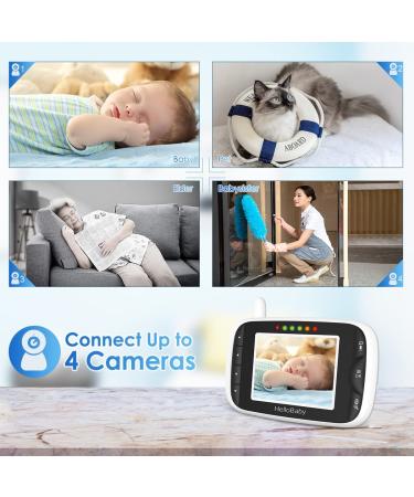 Hello Baby Monitor with Camera and Audio, LCD Display Video Baby Monitor - No WiFi, Infrared Night Vision, Temperature Screen, Lullaby, Two-Way Audio and VOX Mode (HB66) - Buy Online on GoSupps.com