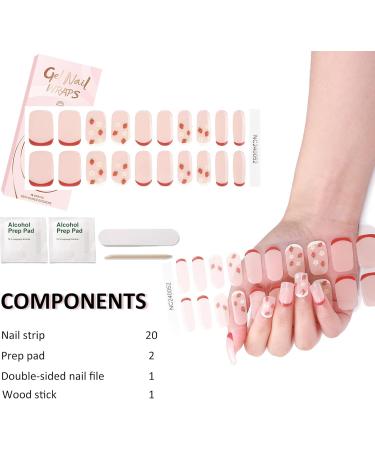 Nail Stickers for Nail Art - Soft Self-Adhesive Gel Nail Wraps (Strawberry) - Buy Online on GoSupps.com