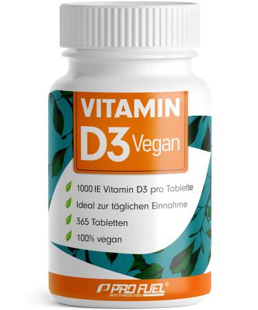 Vitamin D3 Vegan 1000 IE - 365 tablets - Annual supply vitamin D3 - optimally high -dose - for immune system and bones - without undesirable additives - laboratory test with certificate - 100% vegan 1x 365 tablets