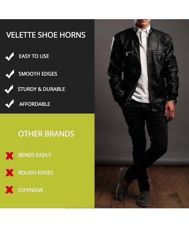 Velette 30 Inch Plastic Shoe Horn for Seniors, Men, Women, and Kids - Long Handle Shoehorn for Boots, Cowboy Boots, Dress Shoes, and Sneakers - Buy Online on GoSupps.com