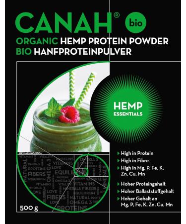 Canah Organic Hemp Protein Powder 500g - Vegan Superfood with High Protein, Omega-3, Amino Acids, and Minerals - Cold Processed, 3 Pack - Buy Online on GoSupps.com
