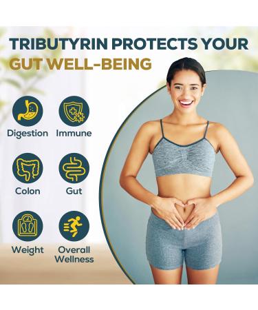 Tributyrin Supplement for Gut & Immune 800mg | High Bioavailability with Microencapsulated Probiotics & Prebiotics - Advanced Liquid-Filled Tributyrin Complex Gluten Free 180 Capsules 90 Count (Pack of 2) - Buy Online on GoSupps.com