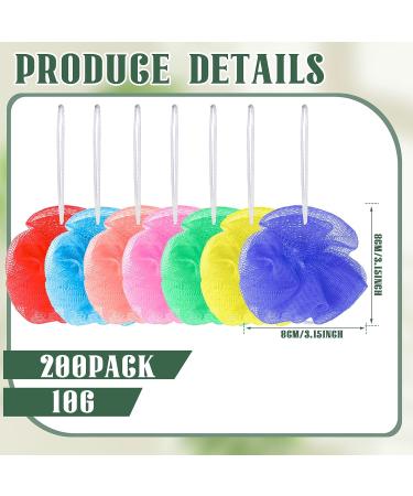 200 Small Colorful Bath Sponges - Kids Shower Loofah - Exfoliating Body Scrubber - 7 Assorted Colors - Buy Online on GoSupps.com