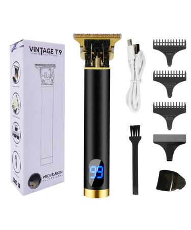 WISEHILL Hair Trimmer for Men Professional T-Blade Trimmer for Barbers, Rechargeable T Outline Edgers for Hair Beard Cutting, Cordless Zero Gap T Liners Clippers, USB-C Input, LED Display Black