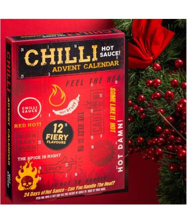 Hot Sauce Advent Calendar 2023-24days Chilli lovers advent festive gift set for men women | Chilli Sauce Variety & Xmas card 500g - Buy Online on GoSupps.com