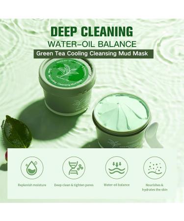 Green Tea Mask Mud Mask Face Masks Skincare Green Clay Mask - Spa Quality Pore Reducer for Acne & Oily Skin Hydrating Deep Cleansing Cooling Face Mask Vegan Natural Skin Care for Women Men 100G - Buy Online on GoSupps.com