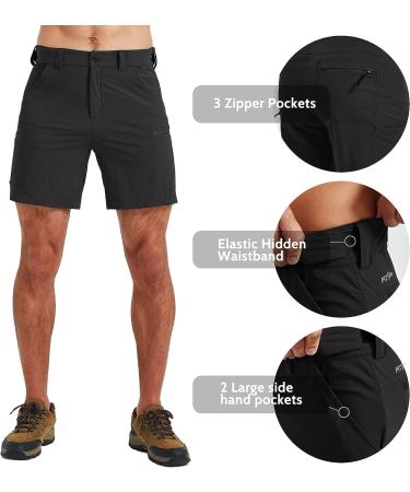 FitsT4 Men's Cargo Hiking Shorts 7 Inch - Water Resistant, Quick Dry, Lightweight - Black X-Large - Buy Online on GoSupps.com