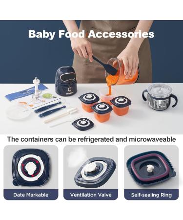 Veroline 13-in-1 Baby Food Maker Set with 2 Glass Bowls - Baby Food Processor Blender for Purees and Baby Food Storage Containers - Buy Online on GoSupps.com