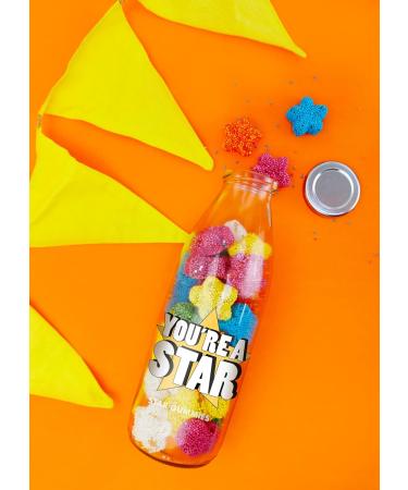 'You're a Star' Fizzy Cherry and Lemon Flavoured Stars Sweet Candy Bottle - 350g - Buy Online on GoSupps.com