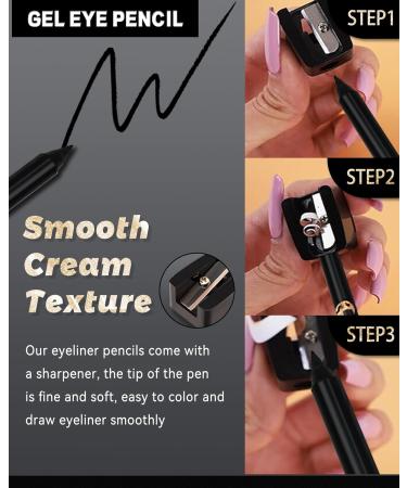 Green Gel Eyeliner Pencil Sharpenable Multi-Use Colored Eyeliner Waterproof Smudge-Proof Cream Shimmer Eye Liner Pen Long Wear Waterline Eyeliner with Sharpener High Pigmented Eye Pencil Makeup-04 04 Dark Green - Buy Online on GoSupps.com