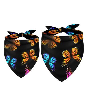 Dog hollow cloth abstract butterfly pattern triangle for small medium -sized and large dogs and cats pet sake triangular cloth bib 2 pieces multi -colored 13