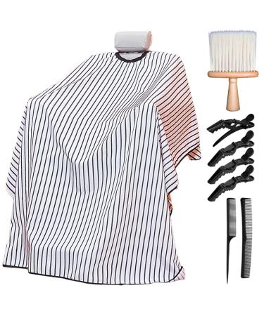 Professional Barber Cape with Adjustable Metal Clip Hair Cutting Cape Haircut Cape Salon Cape Hairdressing Cape Neck Duster Brush Hair Comb Hair Clips Set