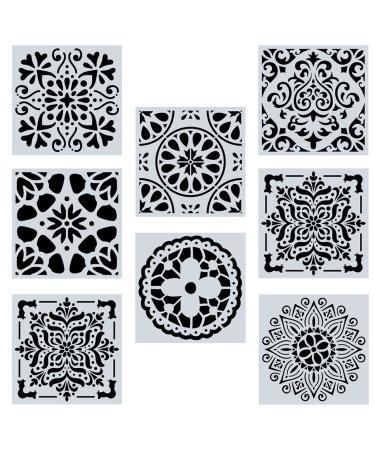 NUOBESTY 8pcs Diy Template Ruler Scrapbook Diy Drawing Stencils Spray Flowers Templates Letter Drawing Tool