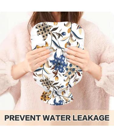 NAANLE Hot Water Bottle with Cover - Dotted Striped Floral | 1L Pain Relief & Therapy - Perfect for Bed & Foot Warmth - Buy Online on GoSupps.com