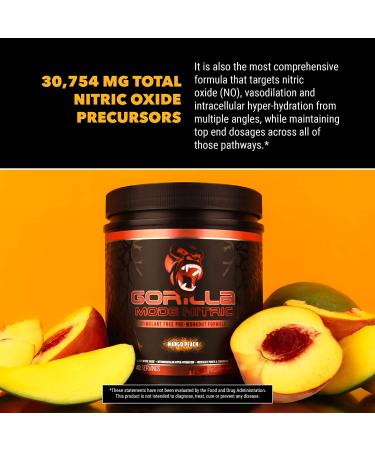 Gorilla Mode Nitric Stimulant Free Pre-Workout - Watermelon Flavor - 700g - Massive Pumps, Vasodilation, Power - Best Tasting and Most Effective - Buy Online on GoSupps.com