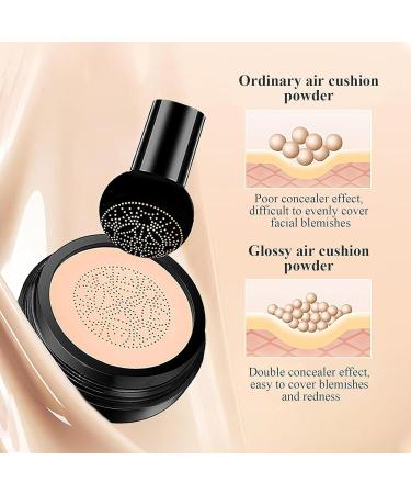Foundation Cushion CC Cream With Mushroom-Shaped Applicator BB Cream Face Makeup Foundation for Mature Skin Air Cushion to Even Skin Tone Lifts And Moisturizes Long-Lasting Makeup (Ivory) - Buy Online on GoSupps.com