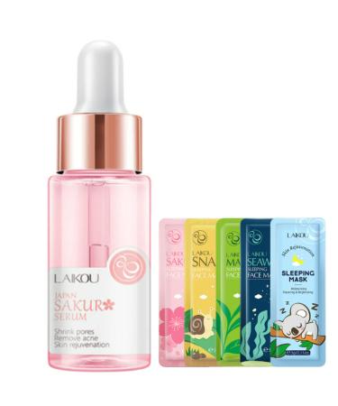 Anti-Aging Pure Serum Rejuvenation Skincare 5 FREE Nourishing Fask Masks