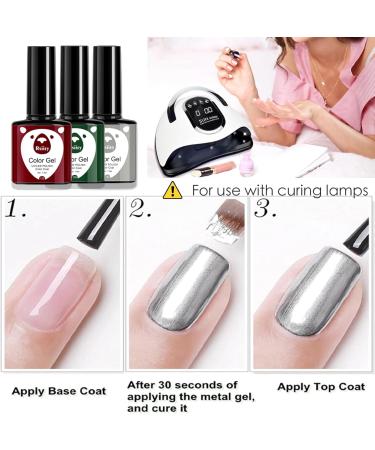 Christmas Gel Nail Polish Set Glitter Red Green Silver 3 Colors Burgundy Dark Red Soak Off LED/UV Lamp Manicure Nail Varnish Sets for Women Nail Art Salon DIY Home - Buy Online on GoSupps.com
