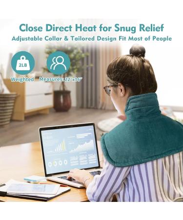 Weighted Heating Pad for Neck and Shoulders - Electric Heated Wrap for Pain Relief with 6 Heat Settings & Auto-Off Feature - Perfect Gift for Christmas - Buy Online on GoSupps.com