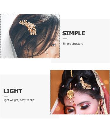 Beavorty Pearl Hair Comb Decorative Women Hair Comb Rhinestone Hair Comb Wedding Bridal Hair Comb Golden - Buy Online on GoSupps.com