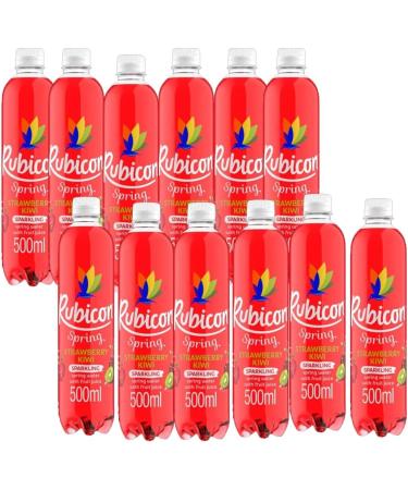 12 x Rubiconn Spring Strawberry Kiwi Flavoured Sparkling Spring Water 500ml - Buy Online on GoSupps.com