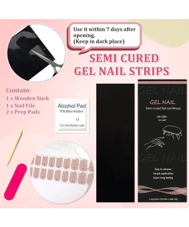 20Pcs Semi Cured Gel Nail Strips French Gel Nail Art Stickers Long-Lasting Waterproof Gel Polish Nail Wraps for Women Girls Nail Decoration Includes 2 Prep Pads Nail File & Wooden Stick (Red Dot) - Buy Online on GoSupps.com