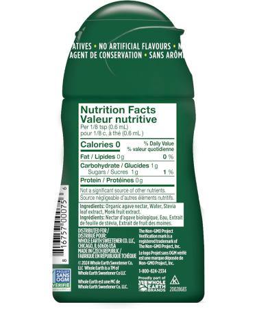 Whole Earth Liquid Sweetener Stevia and Monk Fruit 48 millilitres (Pack of 12) Packaging may vary - Buy Online on GoSupps.com
