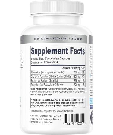 Keto K-Caps Electrolyte Capsules | 700mg Potassium Sodium Magnesium | Hydration & Leg Cramp Relief | 120 Caps | No Maltodextrin - Buy Online on GoSupps.com